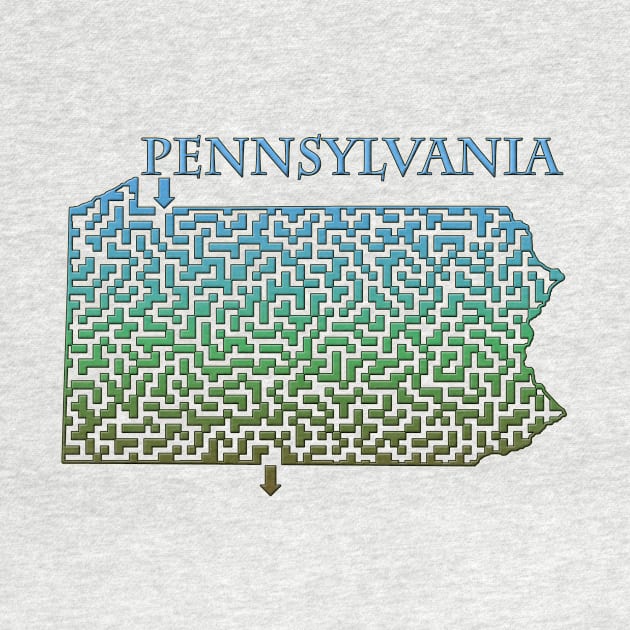 State of Pennsylvania Colorful Maze by gorff